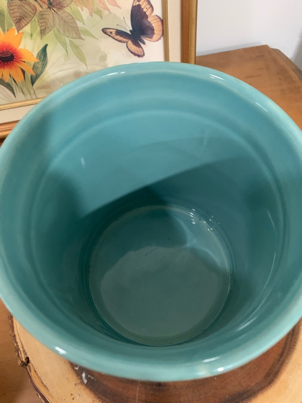 Pottery Barn Cambria Teal Ceramic Utensil‎ Holder Cottage Core Florals - Picture 4 of 10